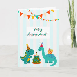 Feliz Aniversário Cartão Dinossauro