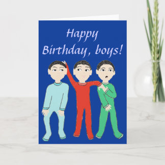 Feliz aniversario, cartão dos meninos