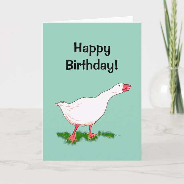 Feliz aniversário! cartão (ganso giro) (Frente)
