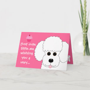 Feliz aniversário! Cartão Poodle Dog Art