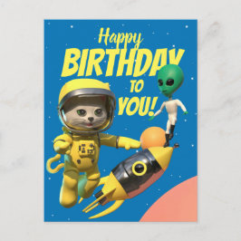 Feliz Aniversário Cartão postal divertido de Astro