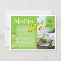 Feliz Aniversário Cartão Postal Receita Coquetel M
