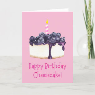 Feliz Aniversário Cartão Rosa De Cheesecake De Aze