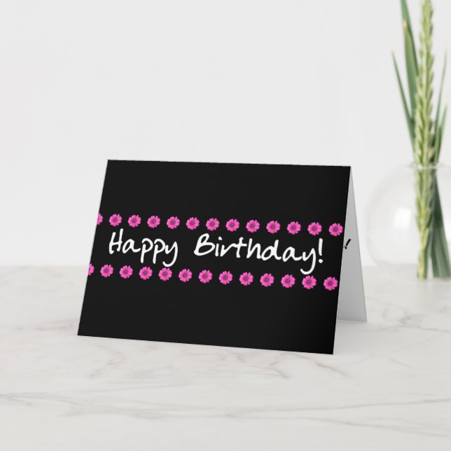 Feliz Aniversário Cartão Rosa MinisDaisies (Frente)