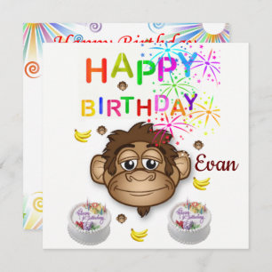 Feliz Aniversário Carteira de Convite Macaco