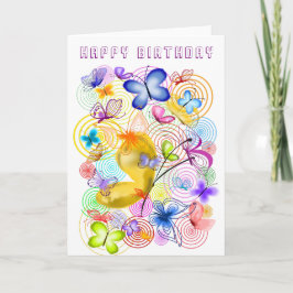 Feliz aniversário Cartões Borboletas Primavera Joy