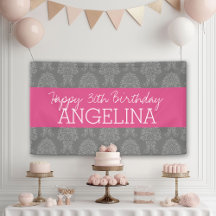 Feliz aniversário com a Trendy Cinza e Damask Rosa