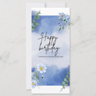 "Feliz aniversário com Blue Blooms"