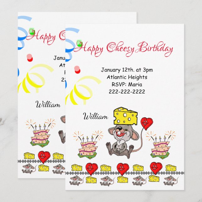 Feliz Aniversário Convite Cheesy Birthday Wild One (Frente/Verso)