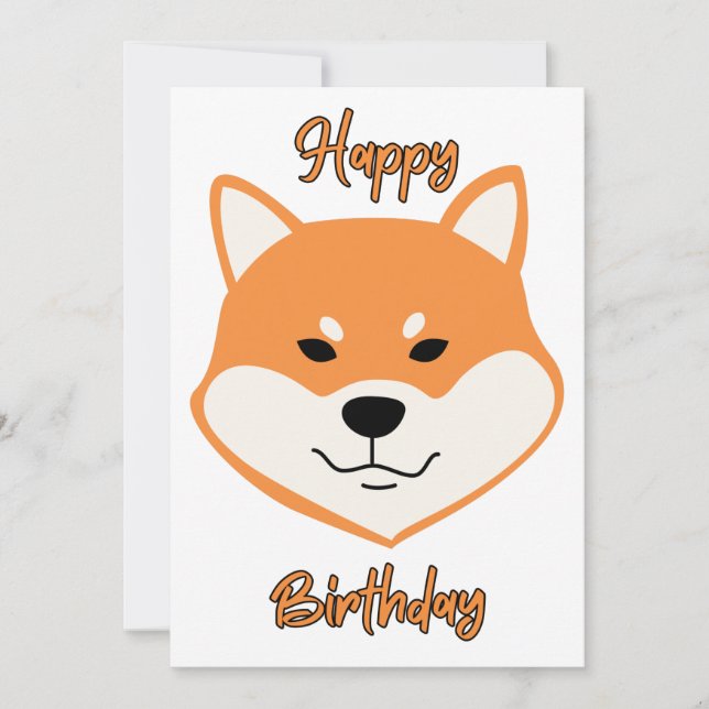 Feliz Aniversário Convite Original Shiba Inu (Frente)