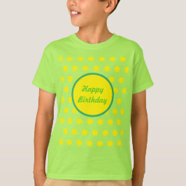 Feliz Aniversário da Criança Camisa Neon Verde e A