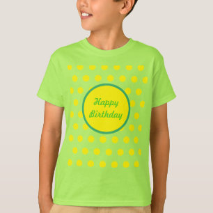 Feliz Aniversário da Criança Camisa Neon Verde e A