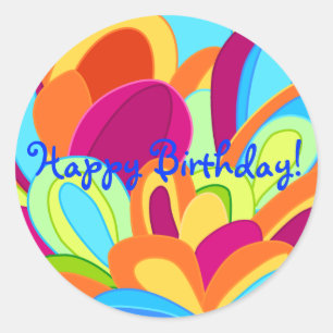 Feliz aniversario das etiquetas do pavão