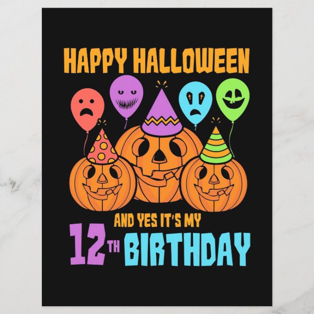 Feliz aniversário de 12 de Halloween (Frente)