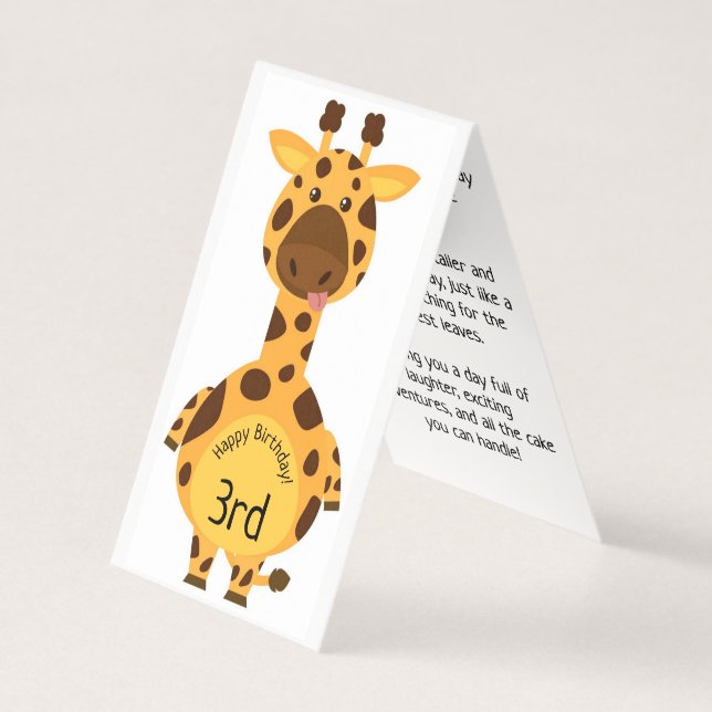 Feliz aniversário de 3 anos - Cartão para Crianças (Frente)