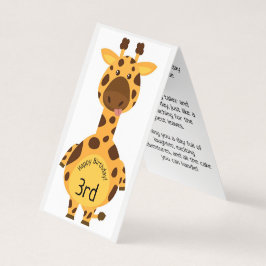 Feliz aniversário de 3 anos - Cartão para Crianças