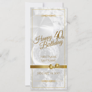Feliz aniversário de 40 anos com laço dourado