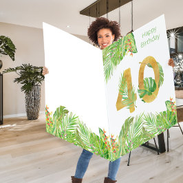 Feliz aniversário de 40 anos Tropical Leaf Jumbo N