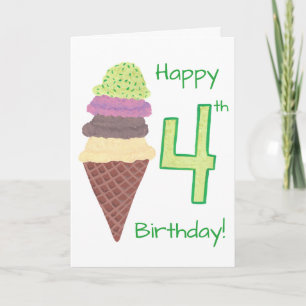 Feliz Aniversário de 4 anos Cartões de Boas Festas