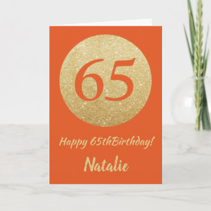 Feliz Aniversário de 65 anos Cartão com Brilho Lar