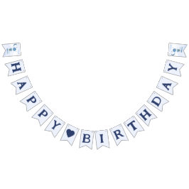 Feliz aniversário de bandeiras azuis de bundas de