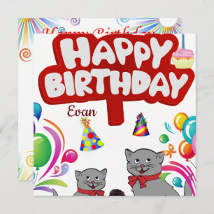 Feliz Aniversário de Cats de Convite