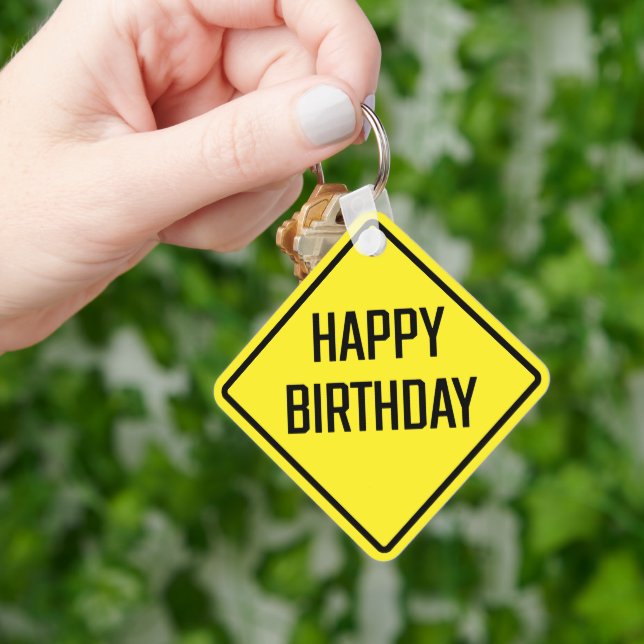 Feliz Aniversário de Chaveiro da Praça Metal (Mão)