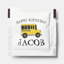 Feliz Aniversário de Ensino de Ônibus Amarelo