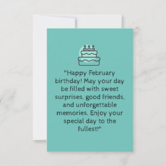 Feliz aniversário de fevereiro! | cartão azul