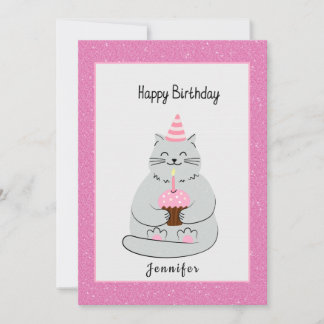 Feliz Aniversário De Gato Com Mensagem