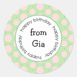 Feliz Aniversário de/para autocolantes (#LABL028)