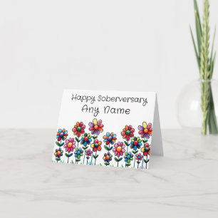 Feliz aniversário de sobriedade cartão de aniversá