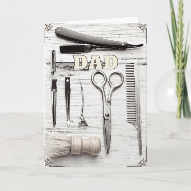 Feliz Aniversário Dia de os pais Barber - Cartão d (Frente)