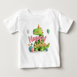 Feliz Aniversário Dinossauro – Camisa Divertida de