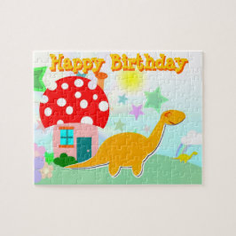 Feliz aniversário Dinossauro Quebra-cabeça