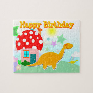 Feliz aniversário Dinossauro Quebra-cabeça