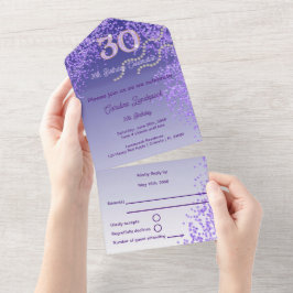 Feliz Aniversário do 30 de Glitter Purple Chic