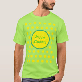 Feliz Aniversário do Adulto Camisa Neon Verde e Am