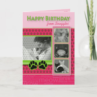 Feliz Aniversário do Cartão de Aniversário de Gato