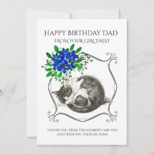 Feliz Aniversário Do Cartão De Férias De Gato