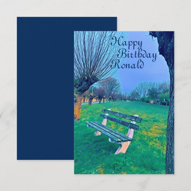 Feliz Aniversário Do Jardim De Aquarelas Para Ele (Frente/Verso)