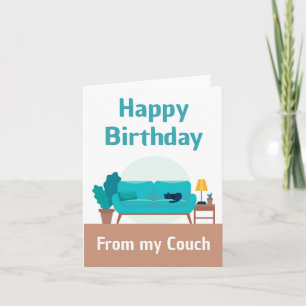 Feliz Aniversário Do Meu Sofá Engraçado Cartão