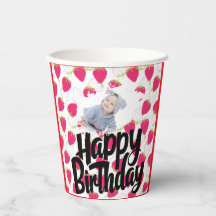 Feliz Aniversário do Padrão de Morango Personaliza