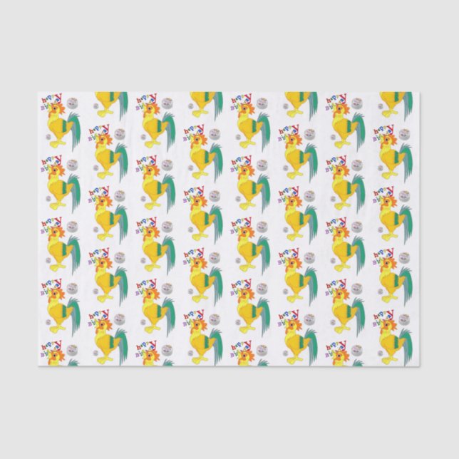 Feliz Aniversário do Papel de Tecido (Frente )