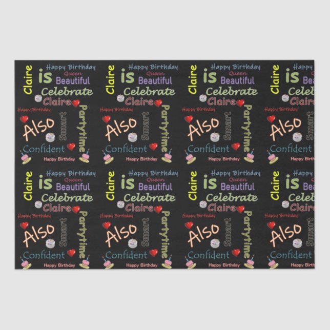 Feliz Aniversário do Papel Tecido Claire (Frente )