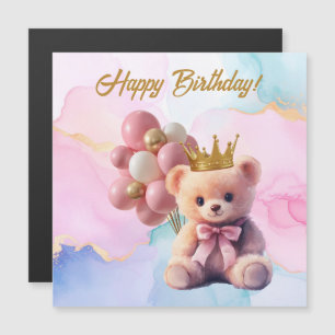 Feliz Aniversário do Urso Rosa-Rosa Arco-Dourado
