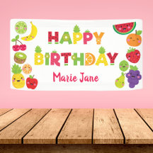 Feliz aniversário, doce fruta