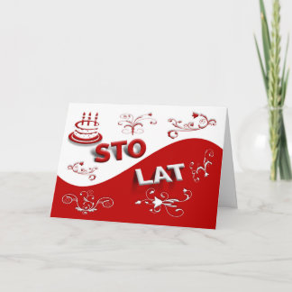 Feliz Aniversário em Cartão Polonês