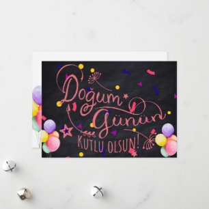 Feliz aniversário em turco Cartão de aniversário