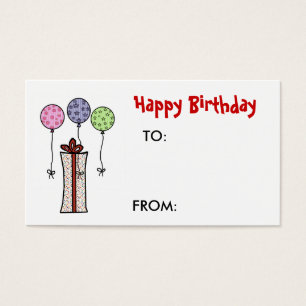 Feliz aniversário, etiqueta do presente